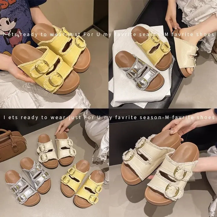 Summer Platform Thong Slippers for Women – Thick Sole Non-Slip Beach Flip Flops-HighTouch