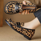 Premium Cowhide & Horsehair Women’s Moccasin Loafers-HighTouch