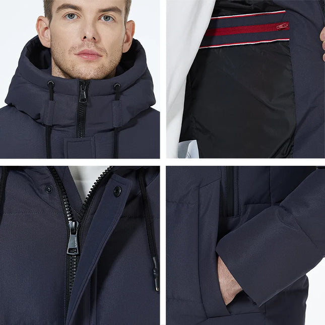 Men’s Mid-Length Cotton Puffer Parka – Insulated Winter Coat IceBear