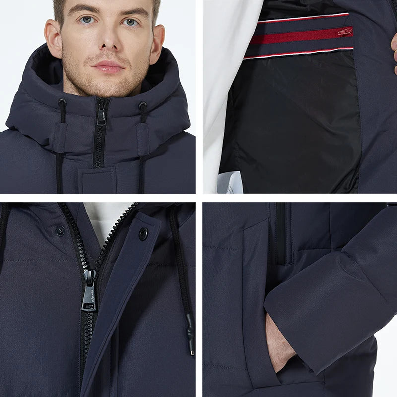 Men’s Mid-Length Cotton Puffer Parka – Insulated Winter Coat IceBear