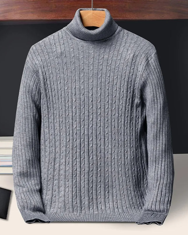 Men's Striped Turtleneck Sweater