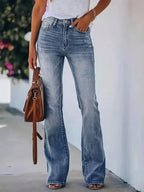 High-Waist Slimming Horn Jeans Women-HighTouch