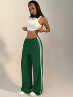 Women’s Casual Long Solid-Color Trousers-HighTouch