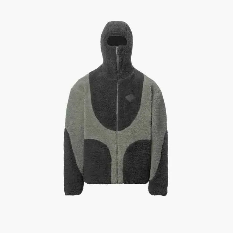 Unisex Color-Blocked Stand-Collar Fleece Jacket – Y2K Streetwear-HighTouch