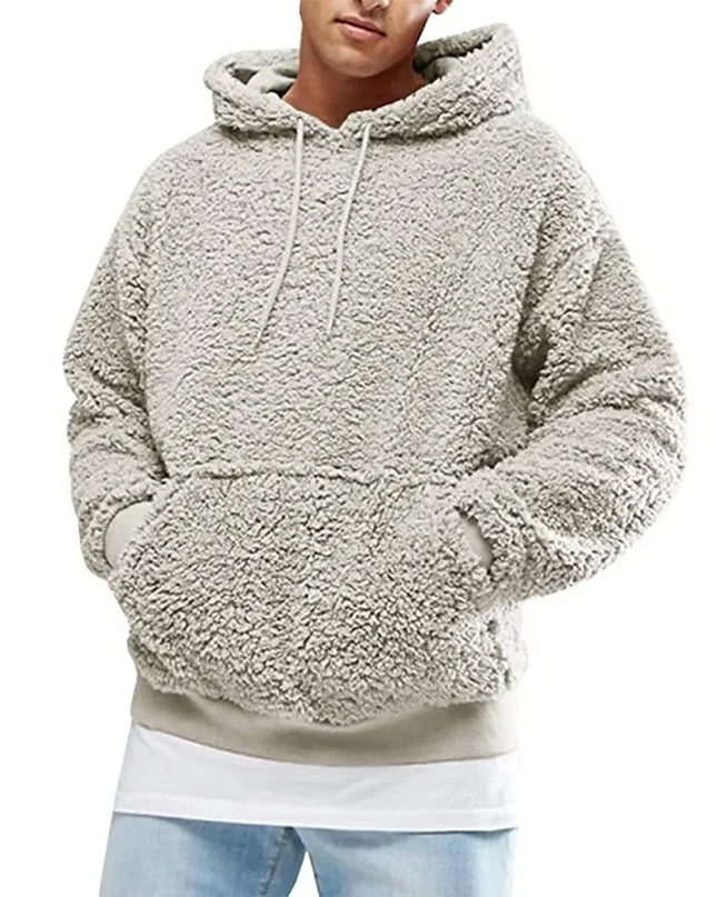 Solid Plush Y2K Streetwear Hoodie Men