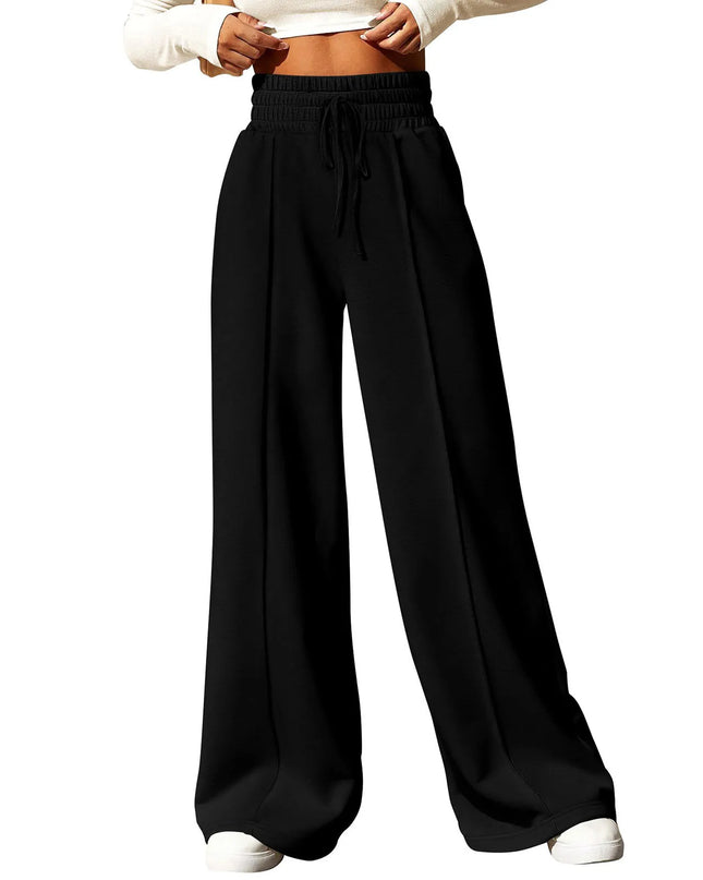 High‑Waisted Drawstring Wide‑Leg Sweatpants – Casual, Comfy & Chic