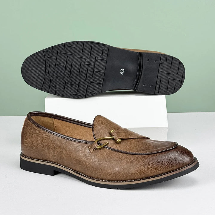 Men's Leather Bit Loafers | Classic Horsebit Dress Slip-On Shoes