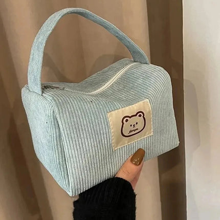 Large Capacity Makeup Bag for Women - Soft Plush Cosmetic Organizer