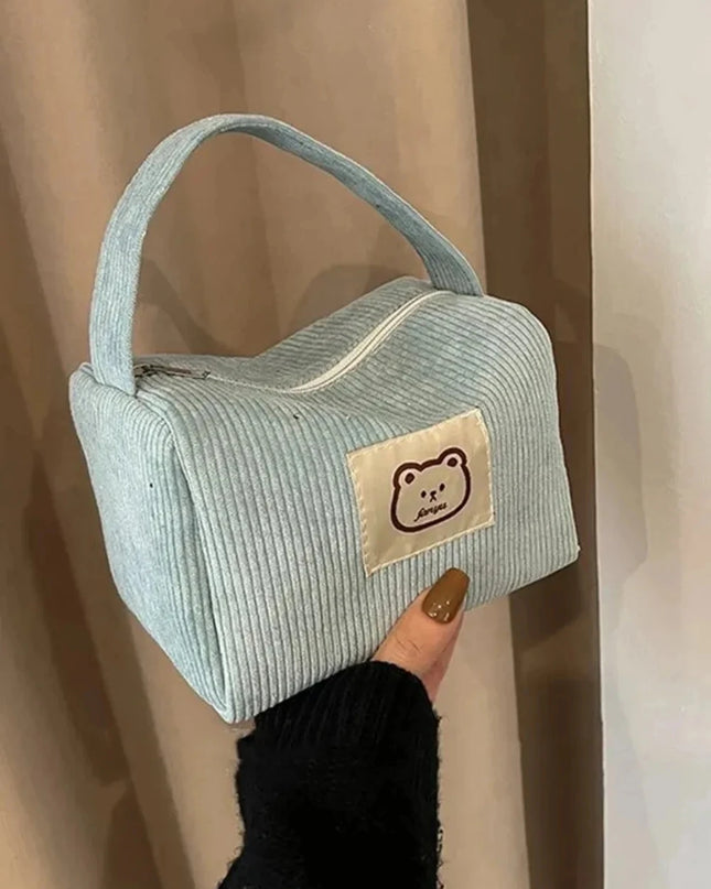 Large Capacity Makeup Bag for Women - Soft Plush Cosmetic Organizer