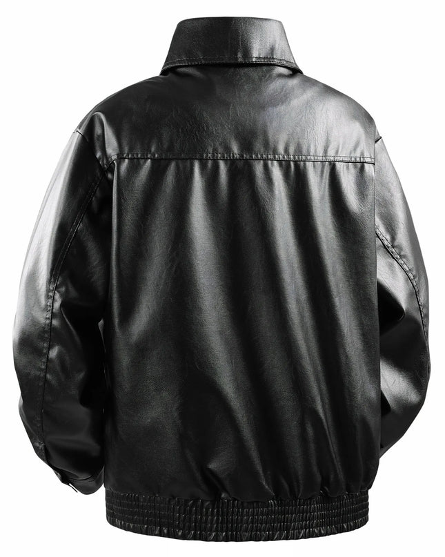 Men’s Lapel Leather Jacket