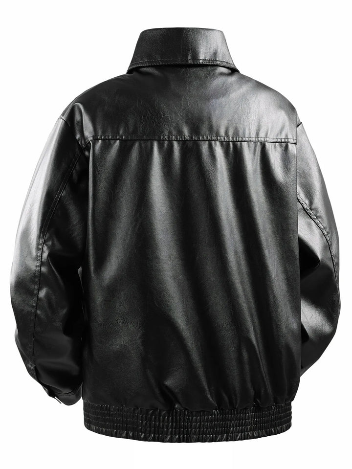 Men’s Lapel Leather Jacket-HighTouch