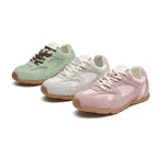 Women’s Genuine Leather Retro German Trainers Shoes-HighTouch