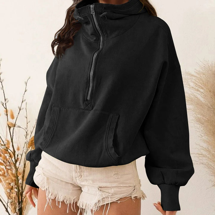 Women's Zip-Up Lazy Style Hoodie-HighTouch