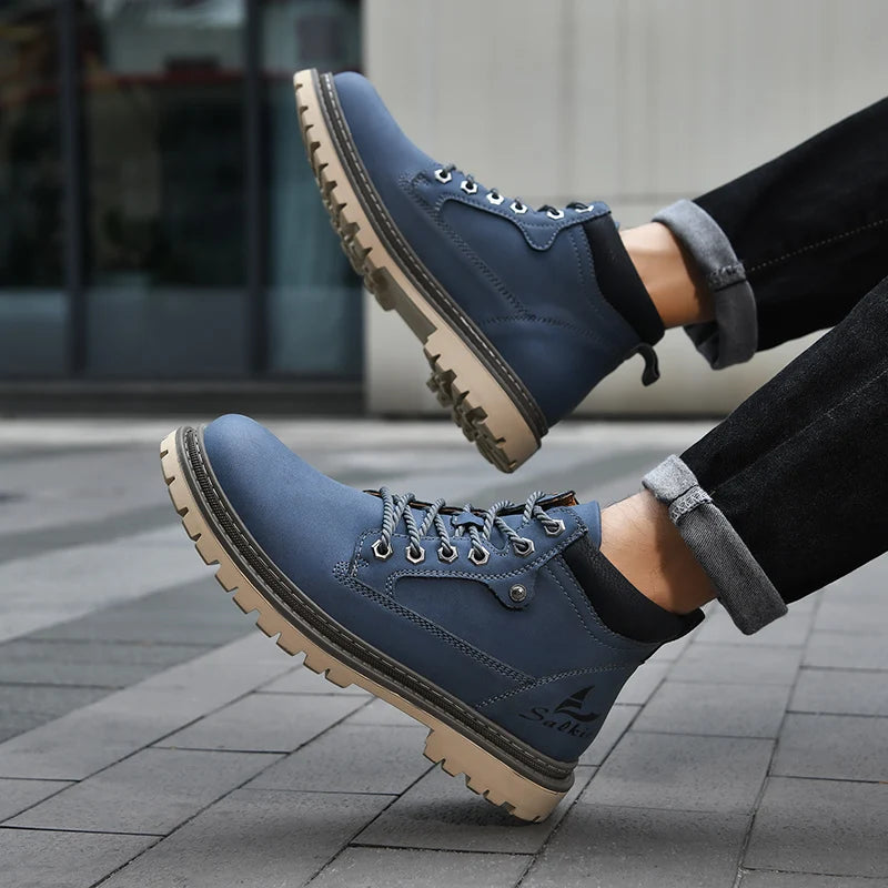 Handmade Leather Ankle Winter Boots UK-HighTouch
