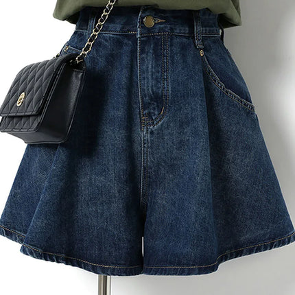 High Waist Denim Shorts Women – S-3XL Wide Leg Summer Fit