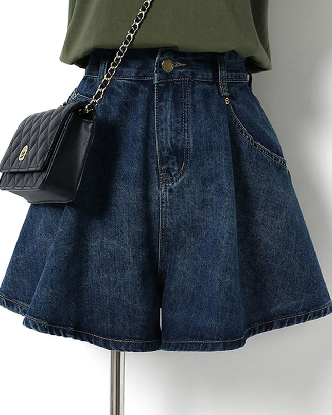 High Waist Denim Shorts Women – S-3XL Wide Leg Summer Fit