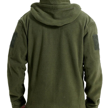 Tactical Hooded Fleece Jacket Men – Warm Military Multi-Pocket Winter Coat