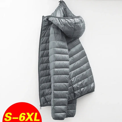 2024 Men's Hooded White Duck Down Winter Coat