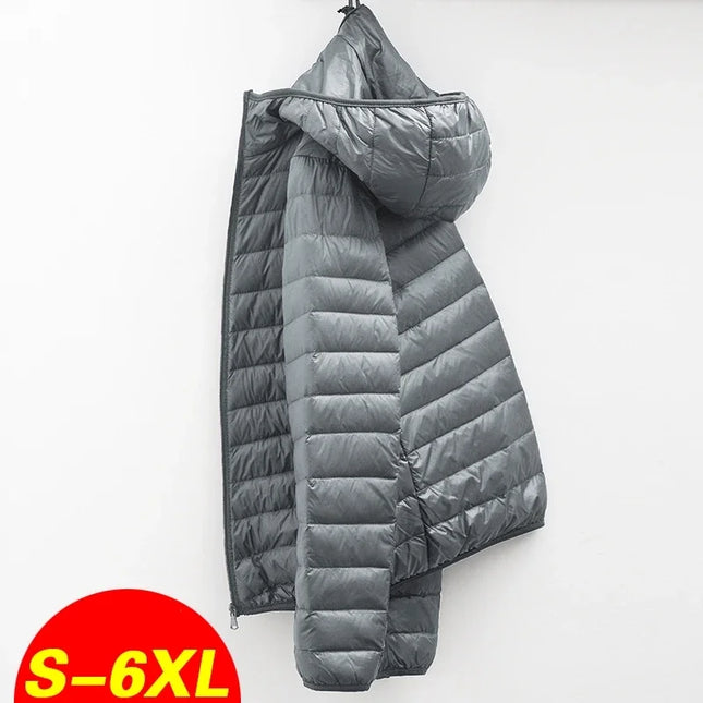 2024 Men's Hooded White Duck Down Winter Coat