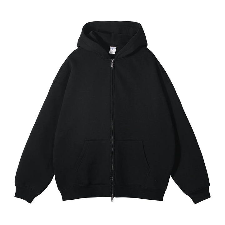 Premium Heavyweight Fleece Double‑Zip Cardigan Hoodie-HighTouch