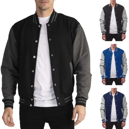 Men’s Loose-Fit Baseball Jersey Bomber Jacket