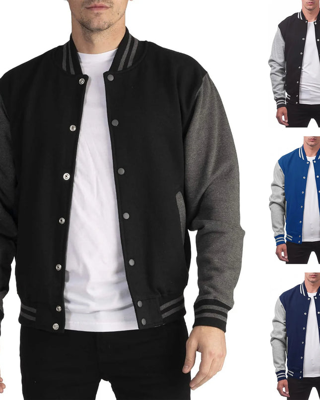 Men’s Loose-Fit Baseball Jersey Bomber Jacket