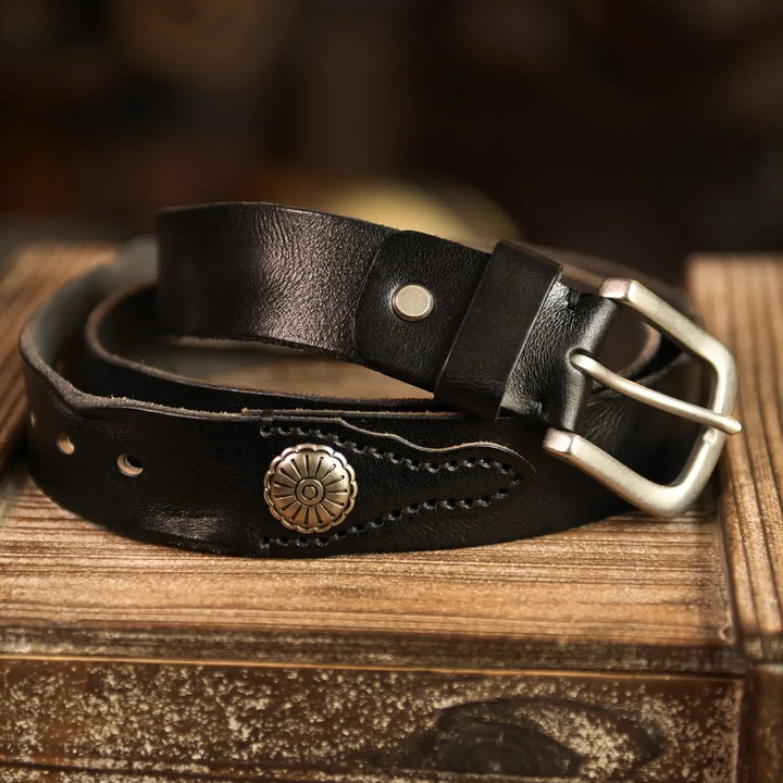 Men's Western Leather Belt – Vintage Style