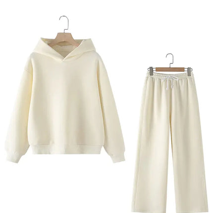 Women’s Casual Hooded Pullover & Straight Pants Set — Cozy, Chic & Versatile
