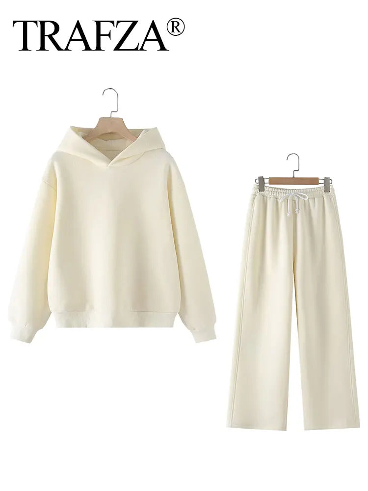 Women’s Casual Hooded Pullover & Straight Pants Set — Cozy, Chic & Versatile