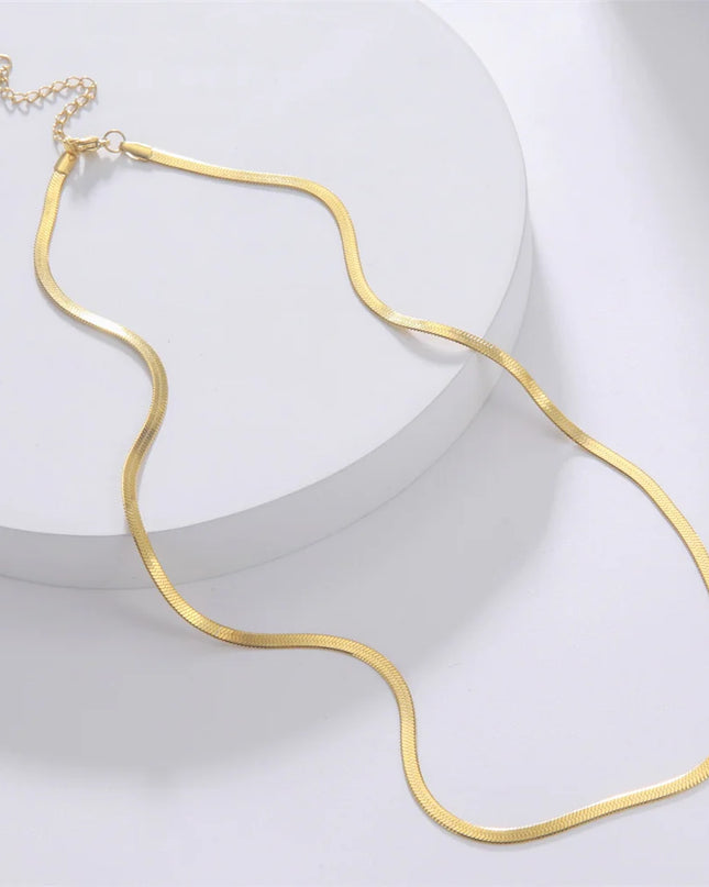 Gold Colour Stainless Steel Snake Chain Necklace