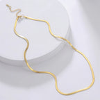 Gold Colour Stainless Steel Snake Chain Necklace-HighTouch