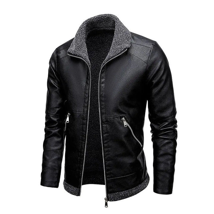 Men’s Slim High-Quality PU Leather Motorcycle Jacket-HighTouch