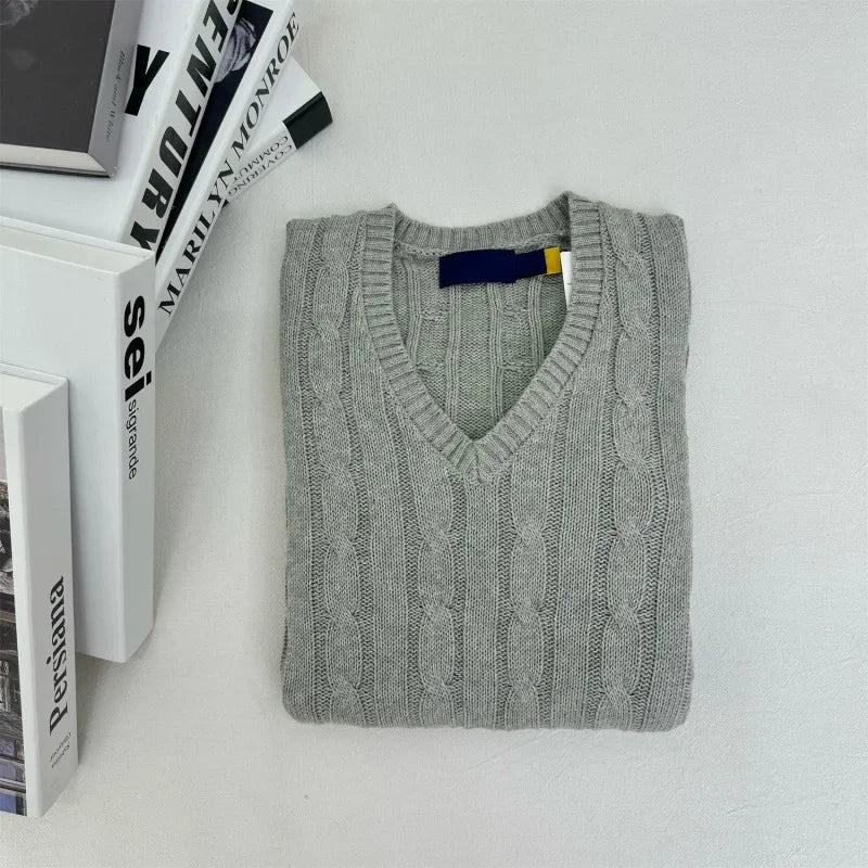 Loose Oversized Unisex V-Neck Sweater