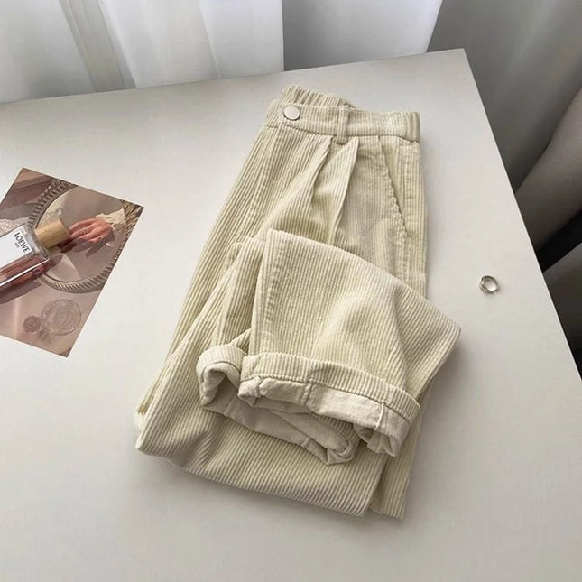 High Waist Corduroy Trousers