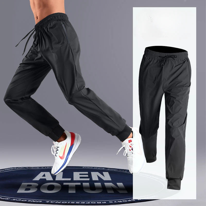 Lightweight Men’s Ice Silk Quick-Dry Straight-Leg Sweatpants-HighTouch
