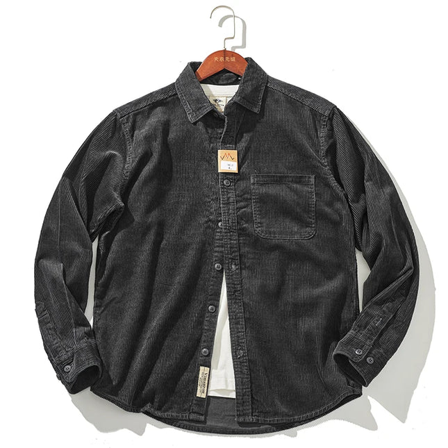 Thick Corduroy Shirt Jacket Men – Slim Fit Autumn Winter Outerwear