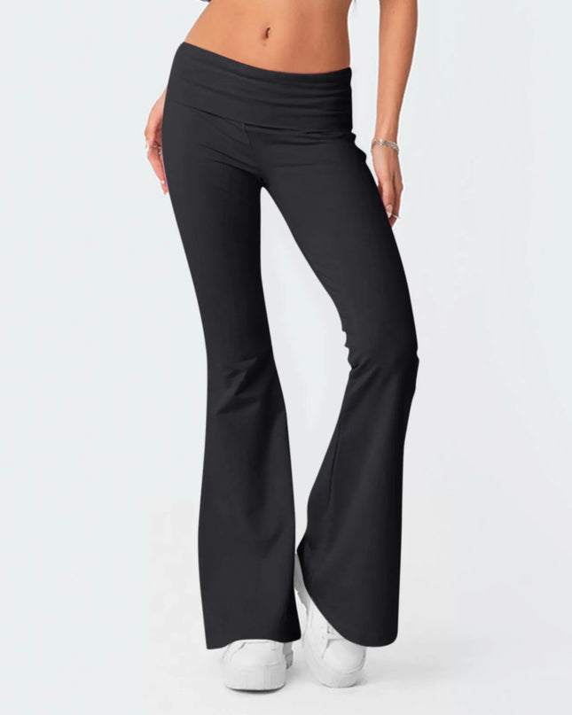 High-Waist Korean-Style Flared Yoga Pants – Autumn Fit & Everyday Com