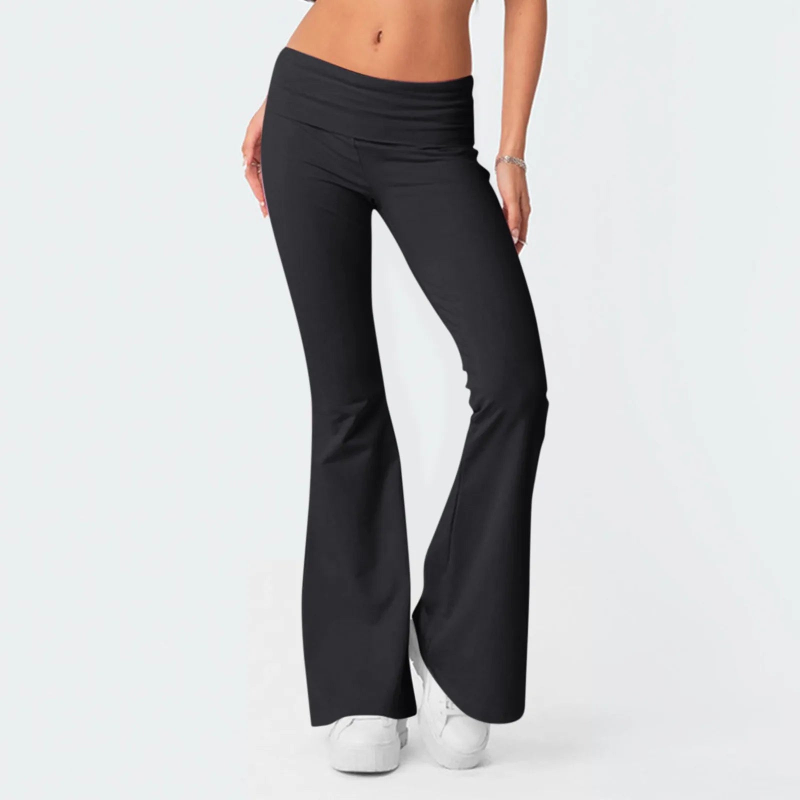High-Waist Korean-Style Flared Yoga Pants – Autumn Fit & Everyday Com