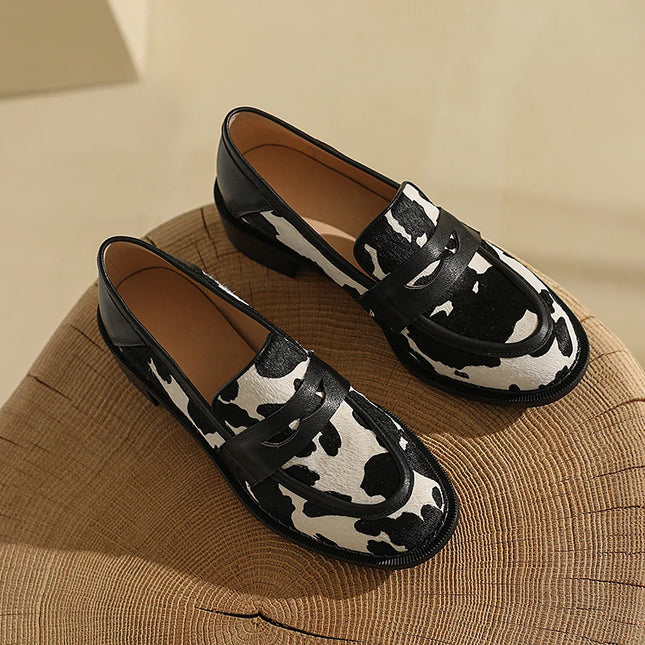 Slip-On Moccasins with Block Heel