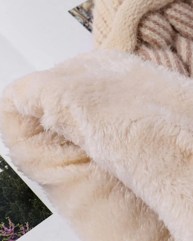 Plush Fur-Lined Pompom Hat