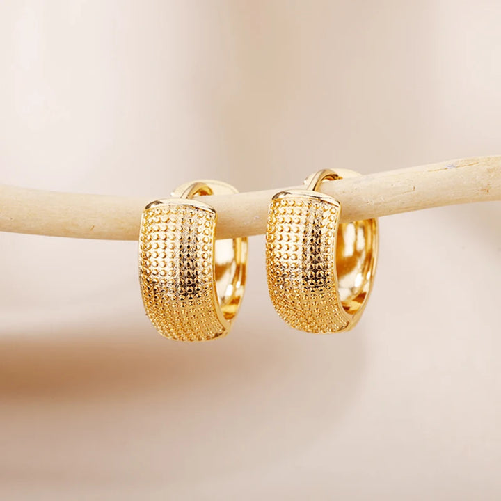 Gold Colour | Silver Stainless Steel Small Hoop Earrings-HighTouch
