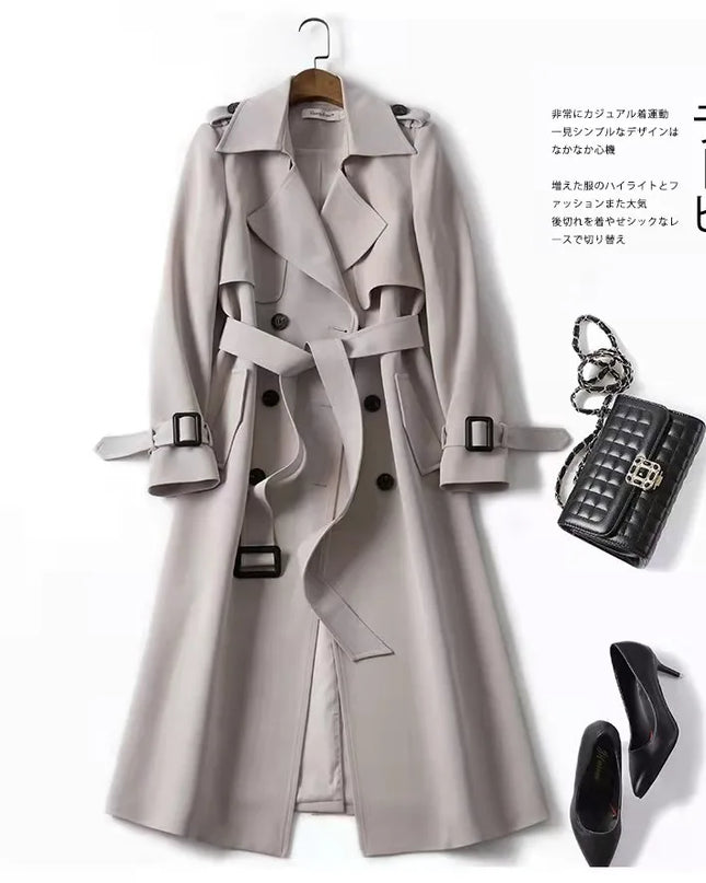 Phantasy Women’s Lace-Up British Style Trench Coat
