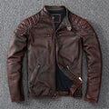 Real Cowhide & Fur Bomber Leather Jacket-HighTouch