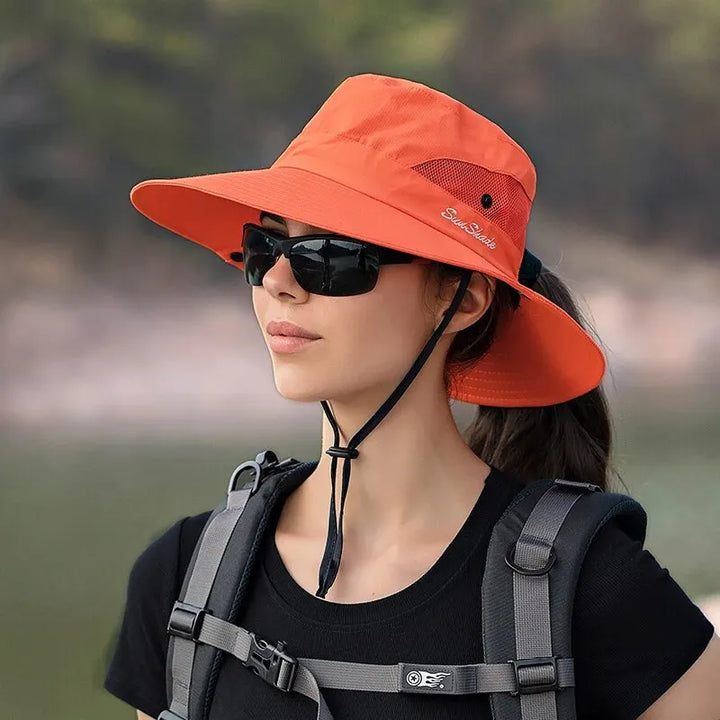 Xinbaoguan Foldable Ponytail Sun Hat – Breathable 100% Polyester UV Protection-HighTouch