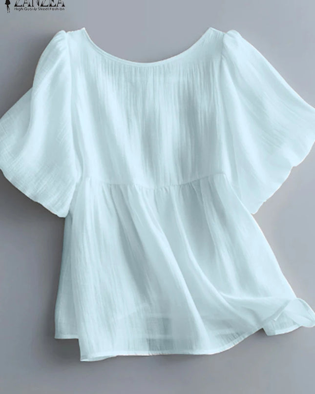Square Neck Puff Sleeve Blouse