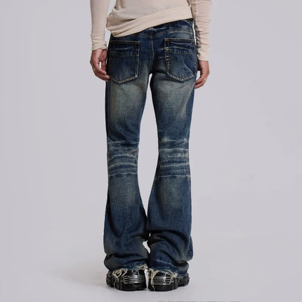 Y2K Vintage Flared Bootcut Jeans – Mid-Blue