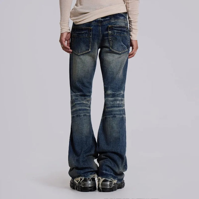 Y2K Vintage Flared Bootcut Jeans – Mid-Blue