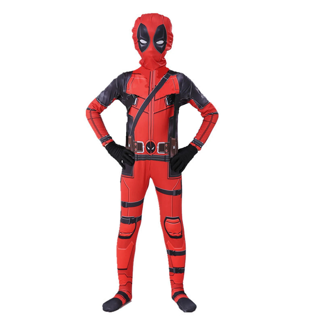 High Quality Deadpool Costume Halloween Cosplay Costume Deadpool Suit Jumpsuit deadpool Costume Carnival Festival Gift Sword Set