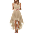 Vintage Floral Lace Irregular-Hem Cocktail & Bridesmaid Dress-HighTouch