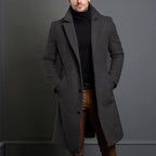 Men’s Luxe Wool Trenchcoat – Mid-Long Warm Business Overcoat-HighTouch